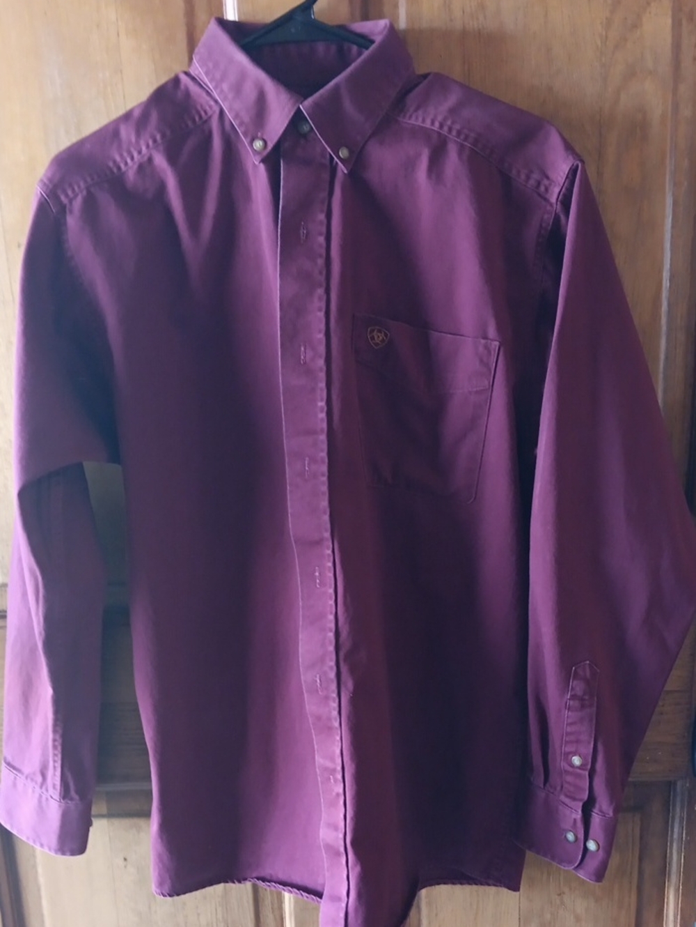 Ariat Men's Button-Down Shirt in Deep Burgundy - Classic Long Sleeve
